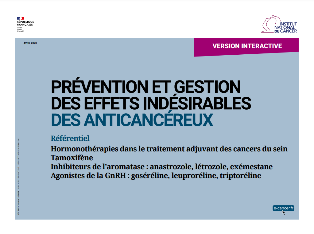 Référentiel : Prévention et gestion des effets indésirables des ...